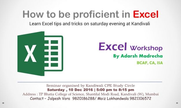 Seminar on Excel by Kandivali CPE Study Circle