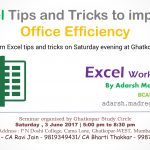 Excel Tips – Ghatkopar – June 2017