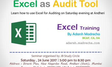 Excel as Audit Tool – Andheri – 24 June 2017