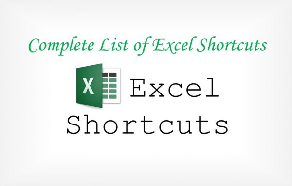 excel shortcuts complete list