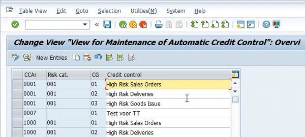 OVA8 - Automatic credit control in SAP