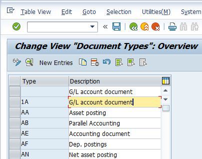 OBA7 - Document Type in SAP
