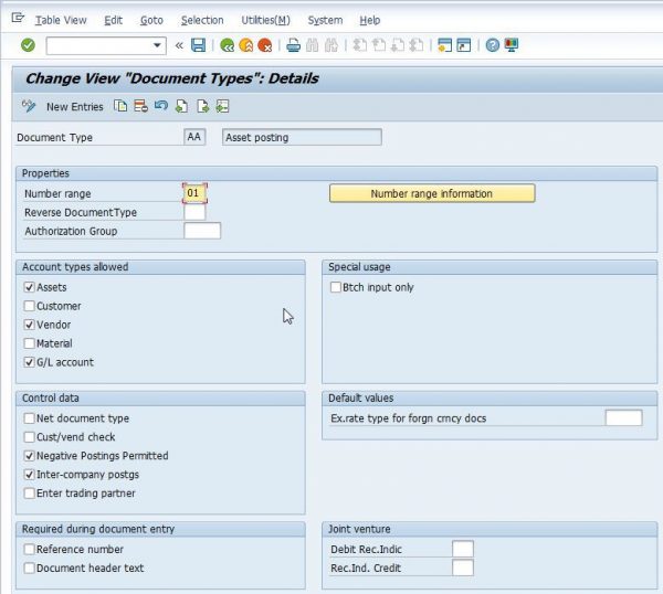 OBA7 - View Document Type in SAP