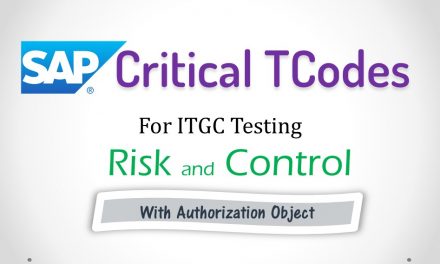 Critical Tcode in SAP for ITGC and Sox Audit
